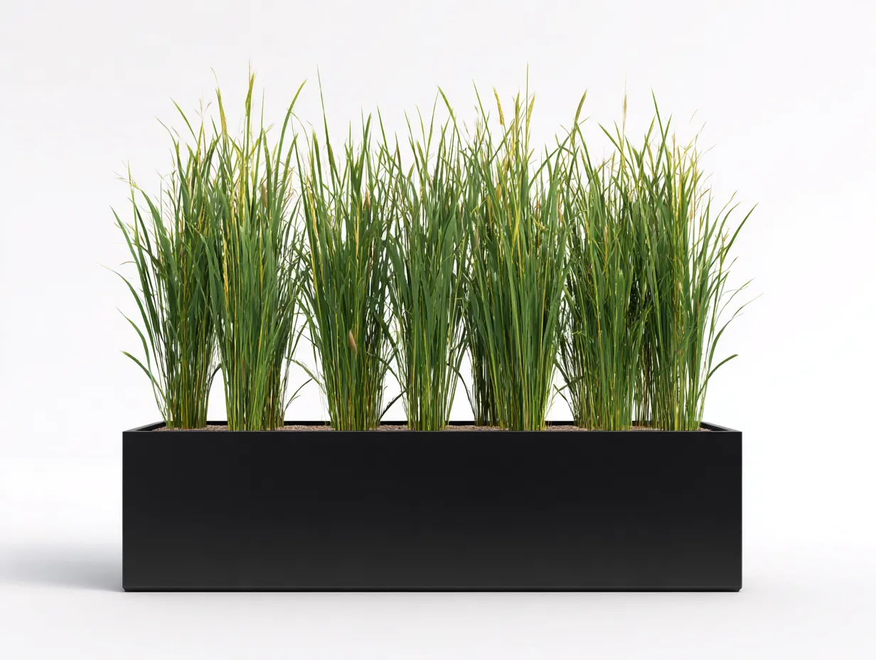 Pot à fleurs 60×24×30 cm - plastique noir - bac rectangulaire rainuré pour balcon-Losaspace