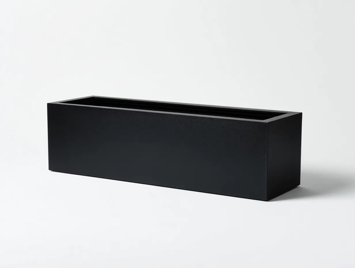 Pot à fleurs rectangulaire 80x30x30 cm - noir - pour terrasse-Losaspace