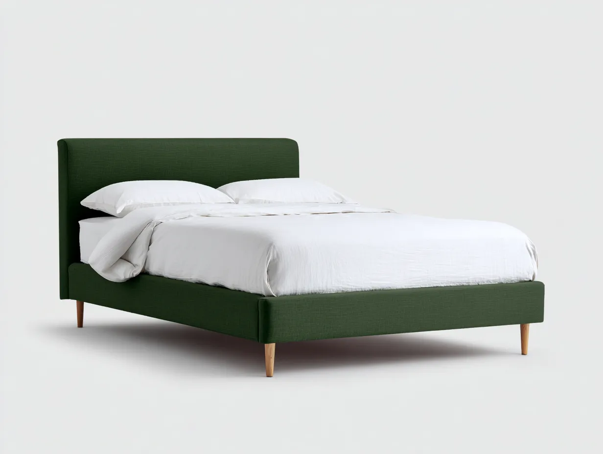 Lit double en bois 200x160x100 cm - bois clair - style naturel pour chambre à coucher-Losaspace