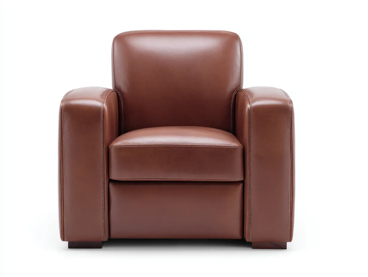 Fauteuil inclinable 88×90×98 cm – similicuir marron – lignes compactes pour salon-Losaspace