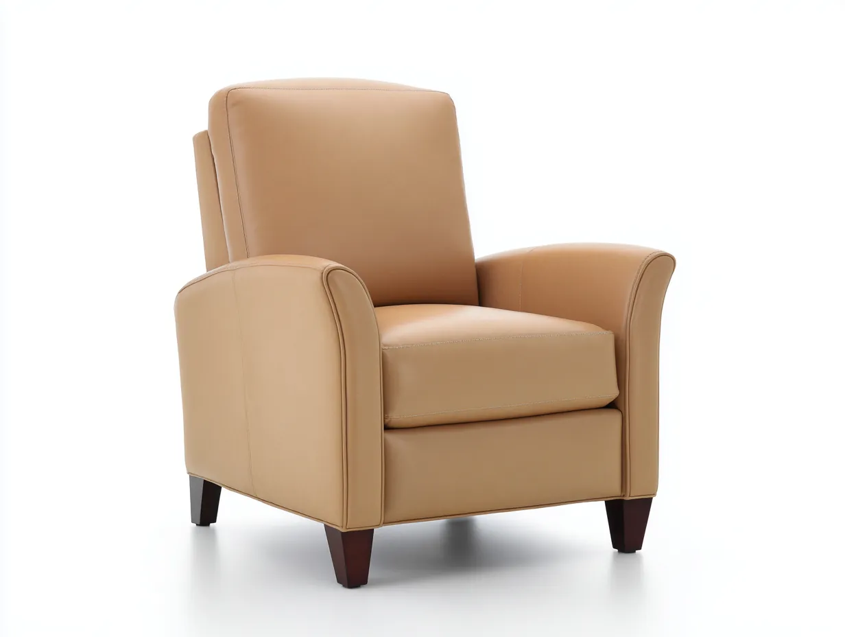 Fauteuil inclinable en cuir 85x90x105 cm - camel - pour salon-Losaspace