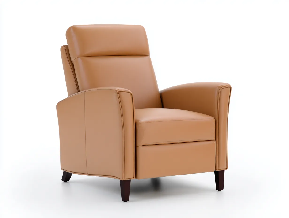 Fauteuil inclinable en simili cuir 82×88×108 cm - camel et noir - salon style contemporain-Losaspace