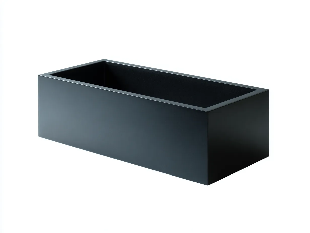 Pot à fleurs en métal 70×24×24 cm - noir - terrasse design épuré-Losaspace