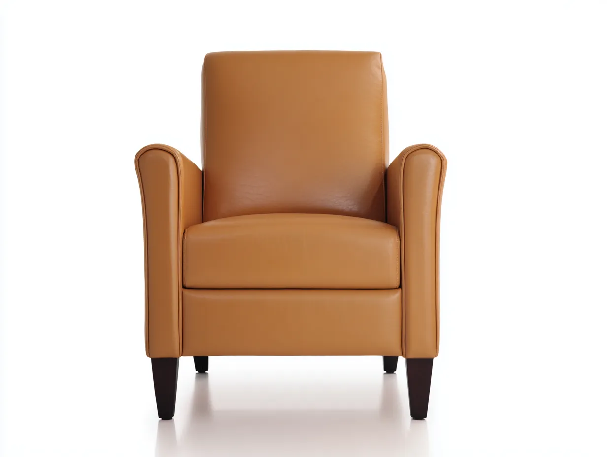 Fauteuil inclinable 90×92×105 cm – similicuir camel – style classique pour salon-Losaspace
