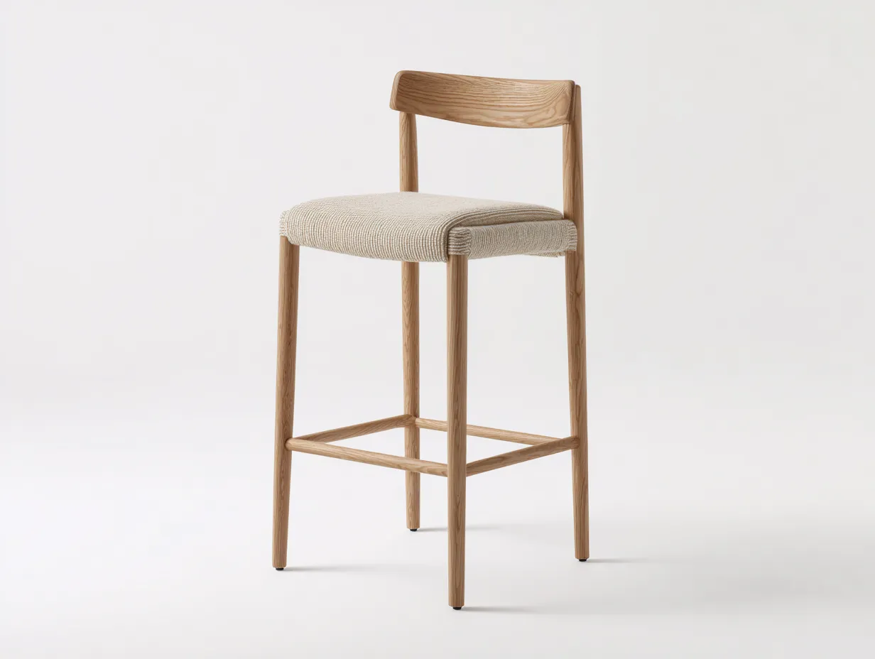 Chaise de salle à manger 50×52×98 cm – bois naturel et tissu beige – dossier ouvert pour salle à manger-Vovoralydwell