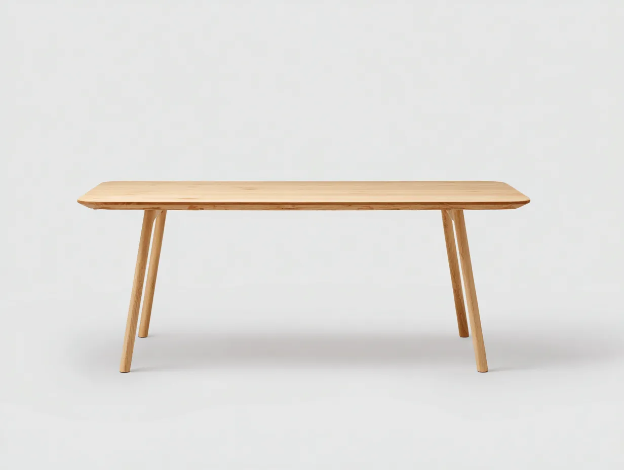 Table à manger 180×90×75 cm – bois naturel – style minimaliste pour salle à manger-Vovoralydwell