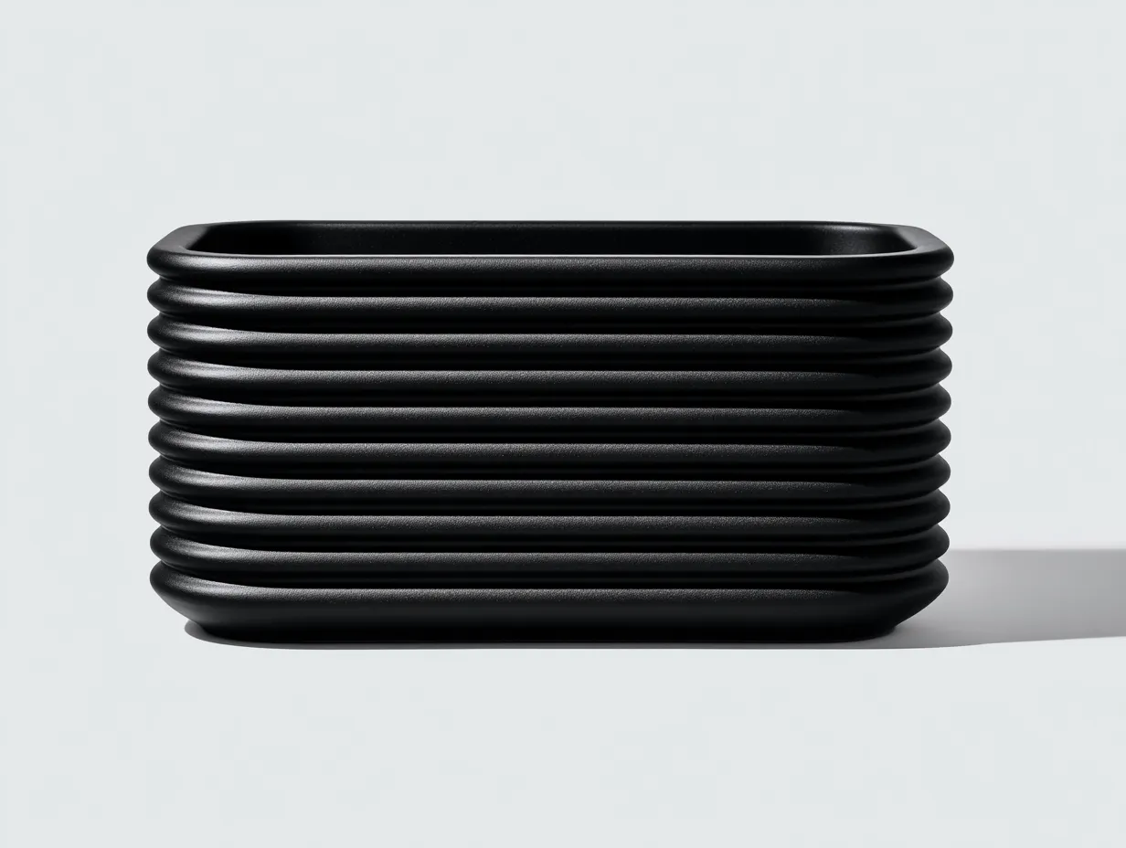 Jardinière rectangulaire en matière synthétique - 60×25×22 cm - noire - pour balcon et terrasse-Vovoralydwell