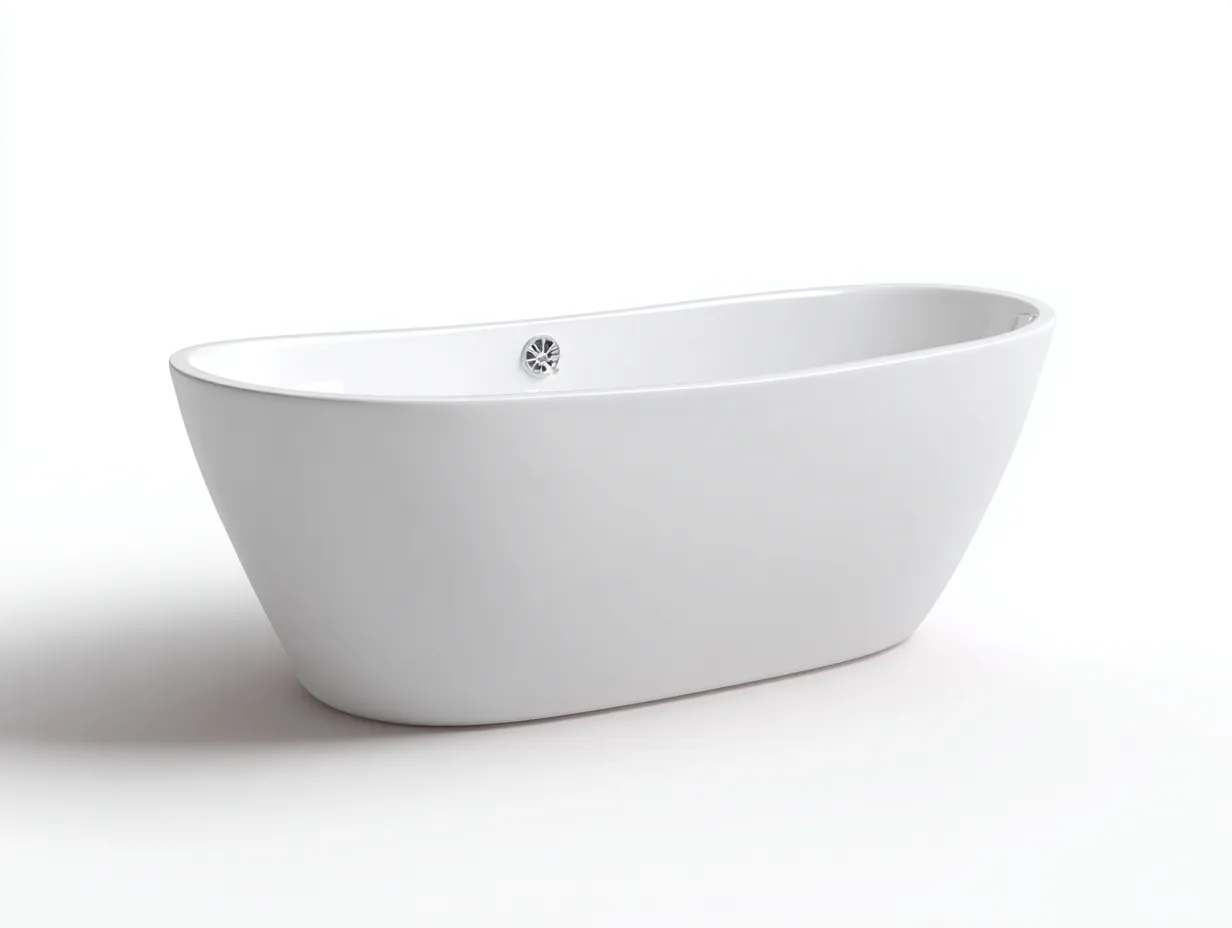 Baignoire îlot 175×80×62 cm - acrylique blanc - silhouette ovale élégante pour salle de bain-Vovoralydwell