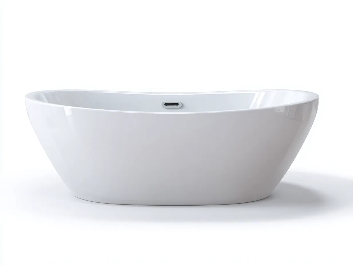 Baignoire îlot 170×80×58 cm en acrylique blanc – forme ovale pour salle de bain contemporaine-Vovoralydwell