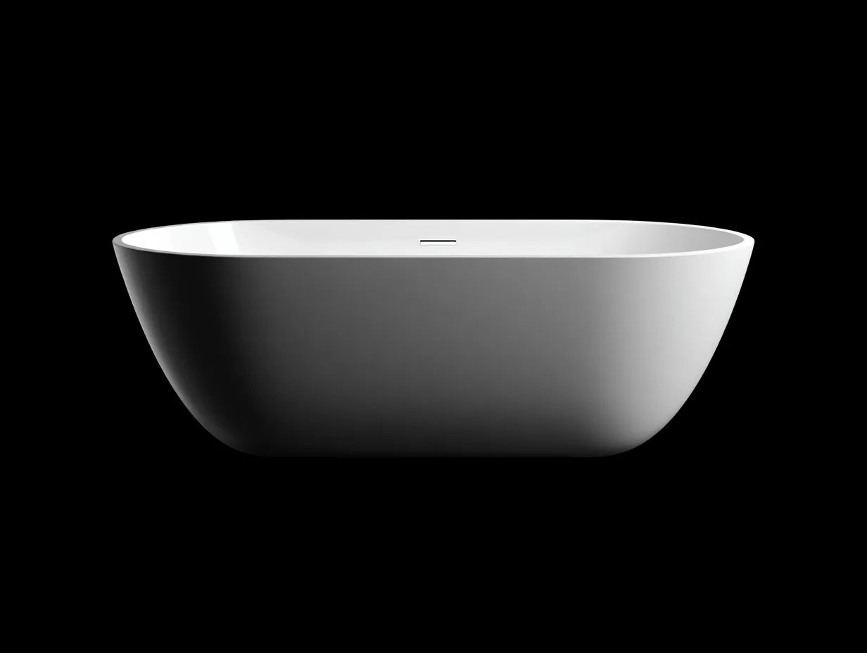 Baignoire îlot 170×80×58 cm – acrylique blanc – forme ovale contemporaine pour salle de bain-Vovoralydwell