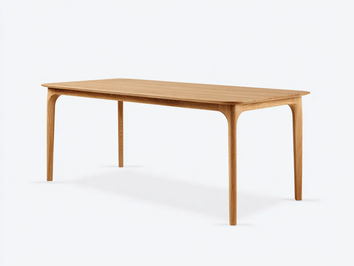 Table à manger 190×90×75 cm - bois naturel - lignes arrondies au style contemporain pour salle à manger-Vovoralydwell
