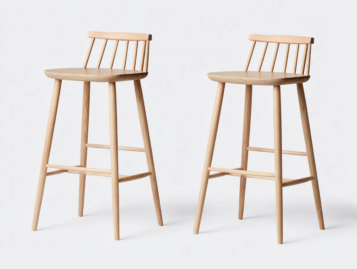 Chaise de salle à manger haute 47×49×99 cm - bois naturel et tissu beige - design minimaliste pour salle à manger-Vovoralydwell