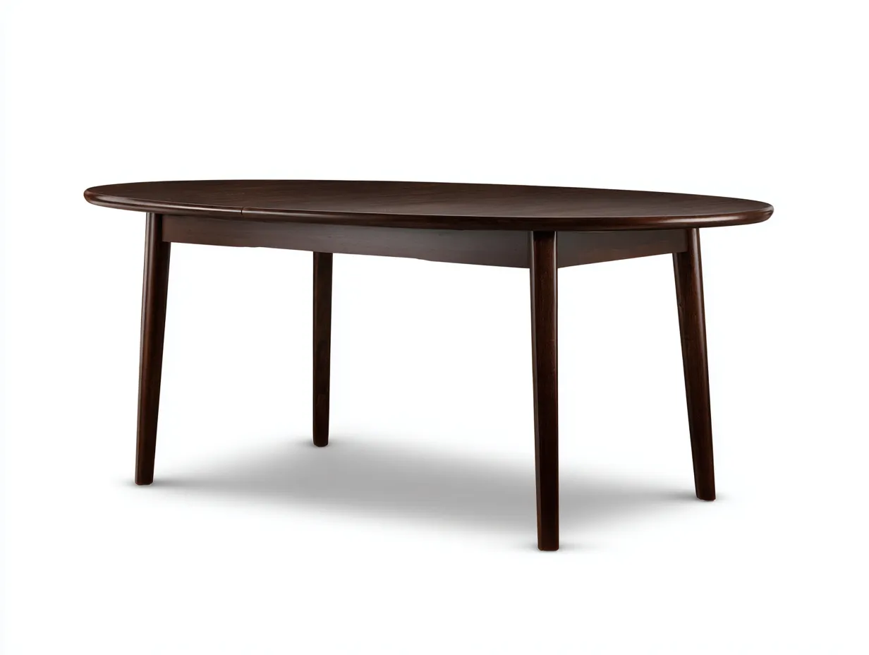 Table à manger 175×95×76 cm – bois marron foncé – plateau ovale style contemporain pour salle à manger-Vovoralydwell