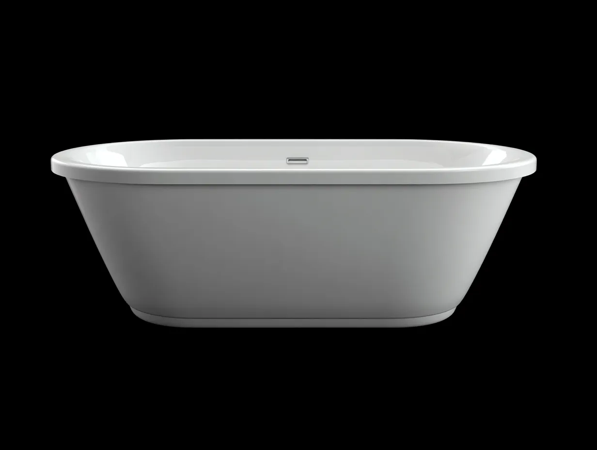 Baignoire îlot en acrylique 170×75×58 cm - blanc - salle de bain style contemporain-Vovoralydwell