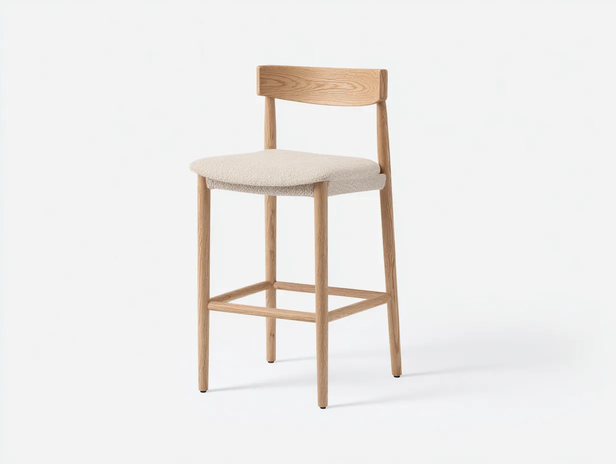 Chaise haute de salle à manger en bois naturel - 45×48×105 cm - naturel - style traditionnel-Vovoralydwell