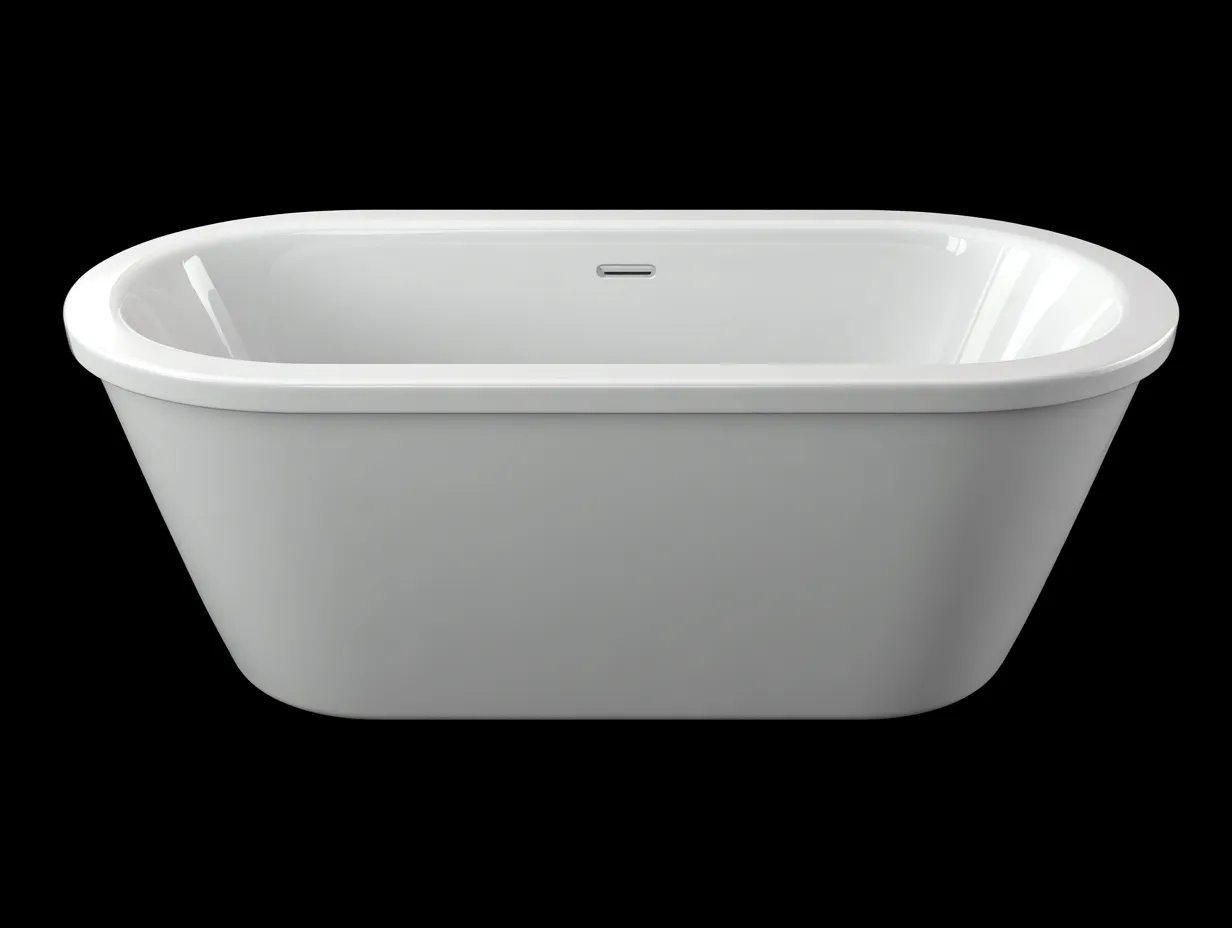 Baignoire îlot 170×80×60 cm - acrylique blanc - forme ovale moderne pour salle de bain-Vovoralydwell