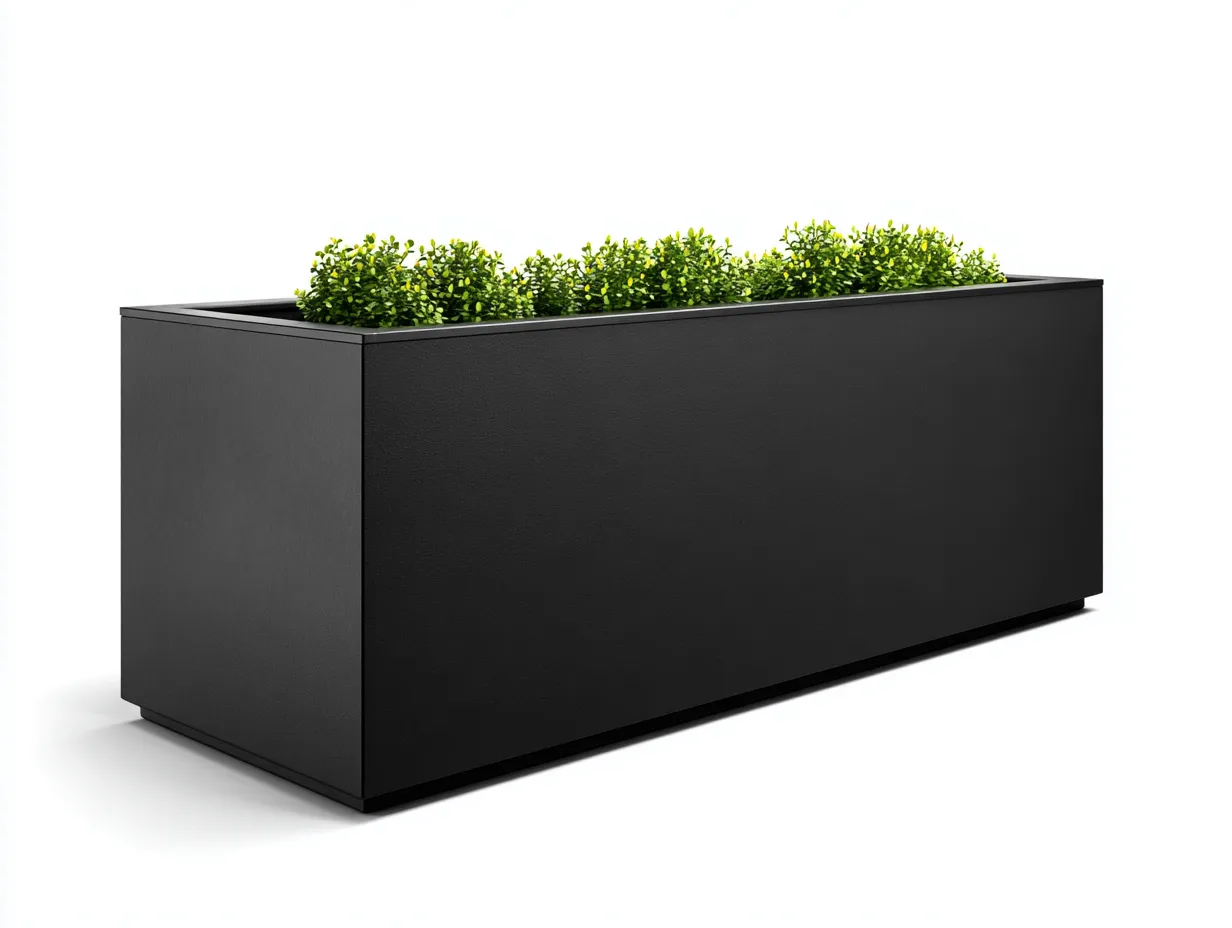 Pot à fleurs 100×32×40 cm - métal gris - bac rectangulaire contemporain pour balcon-Vovoralydwell
