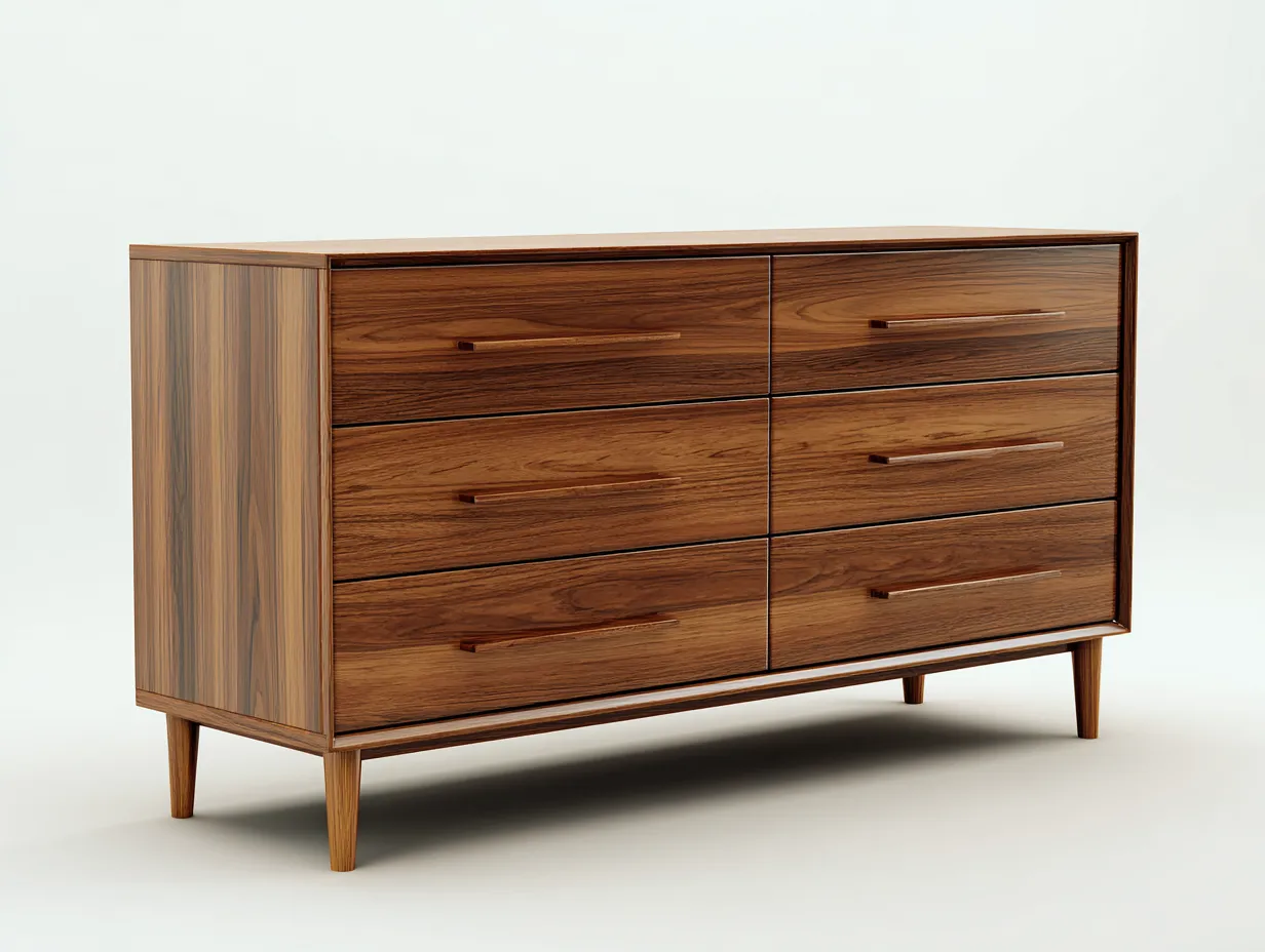 Commode de chambre 160×45×80 cm – marron – style rétro avec rangement