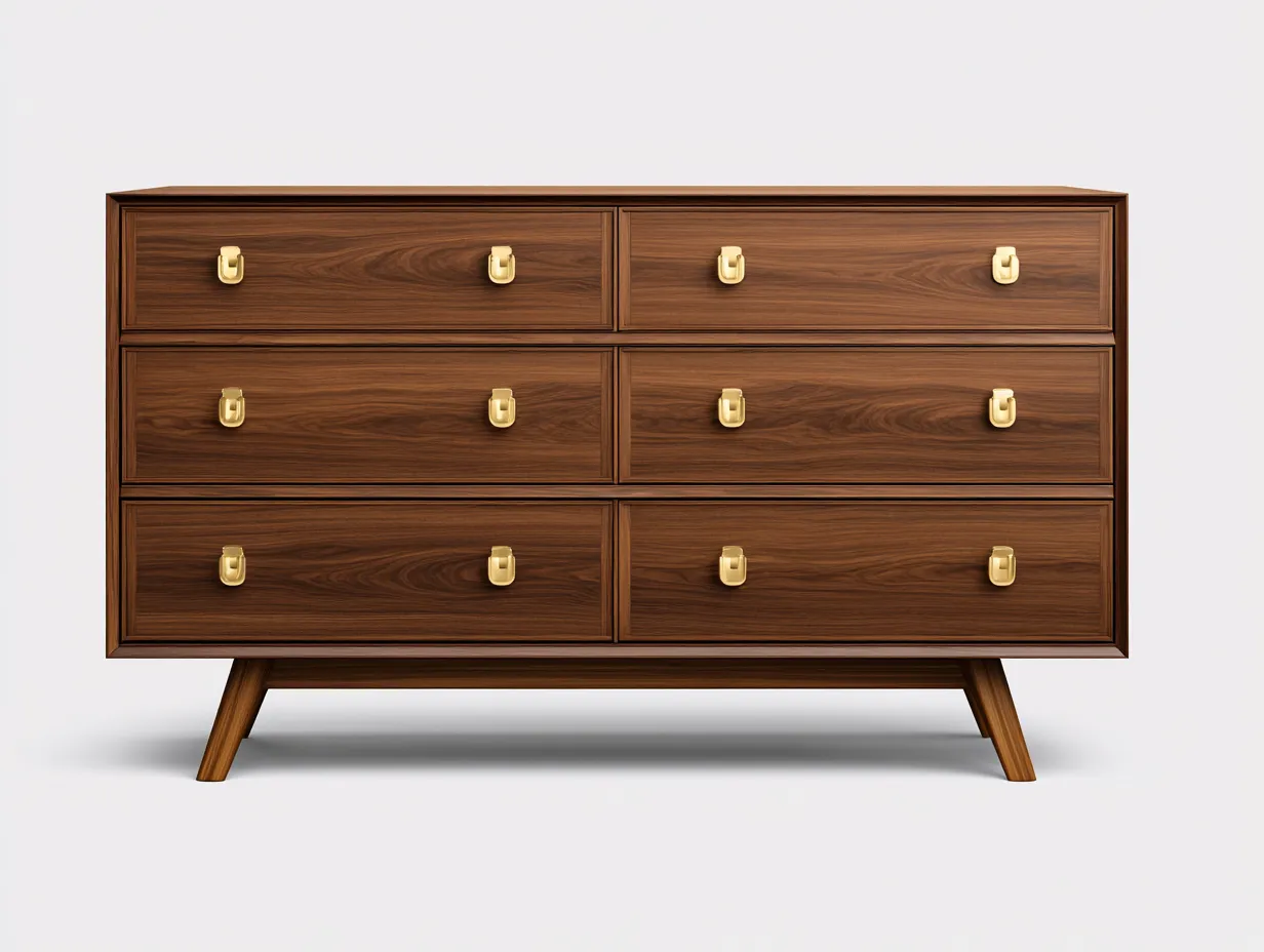 Commode de chambre 180×45×85 cm – bois brun – style rétro pour rangement