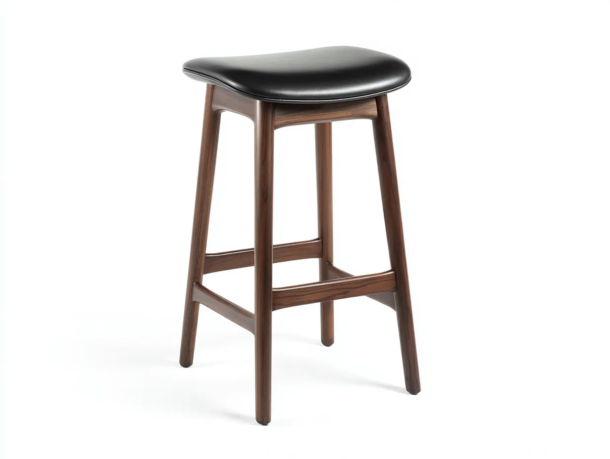 Tabourets de bar 55×55×100 cm – revêtement marron aspect cuir – métal noir – terrasse – dossier enveloppant