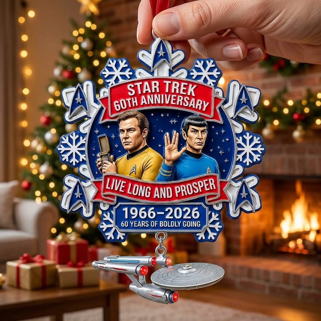 Star Trek 60th Anniversary USS Enterprise Christmas Snowflake Ornament