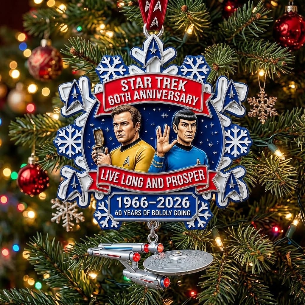 Star Trek 60th Anniversary USS Enterprise Christmas Snowflake Ornament