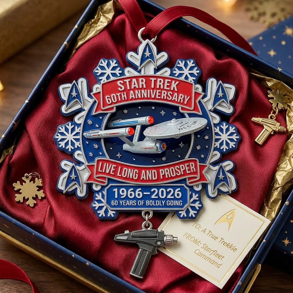 Star Trek 60th Anniversary USS Enterprise Christmas Snowflake Ornament