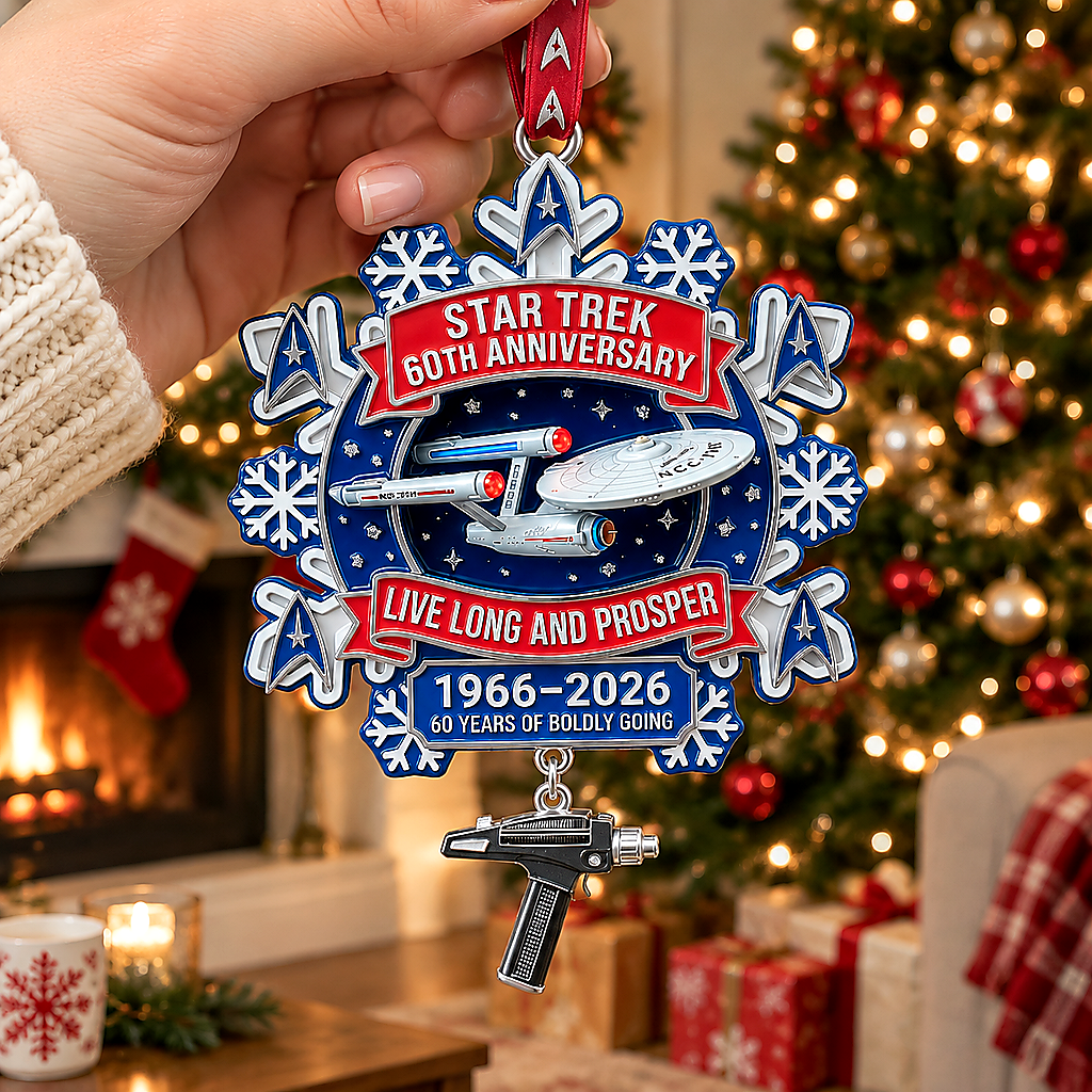 Star Trek 60th Anniversary USS Enterprise Christmas Snowflake Ornament