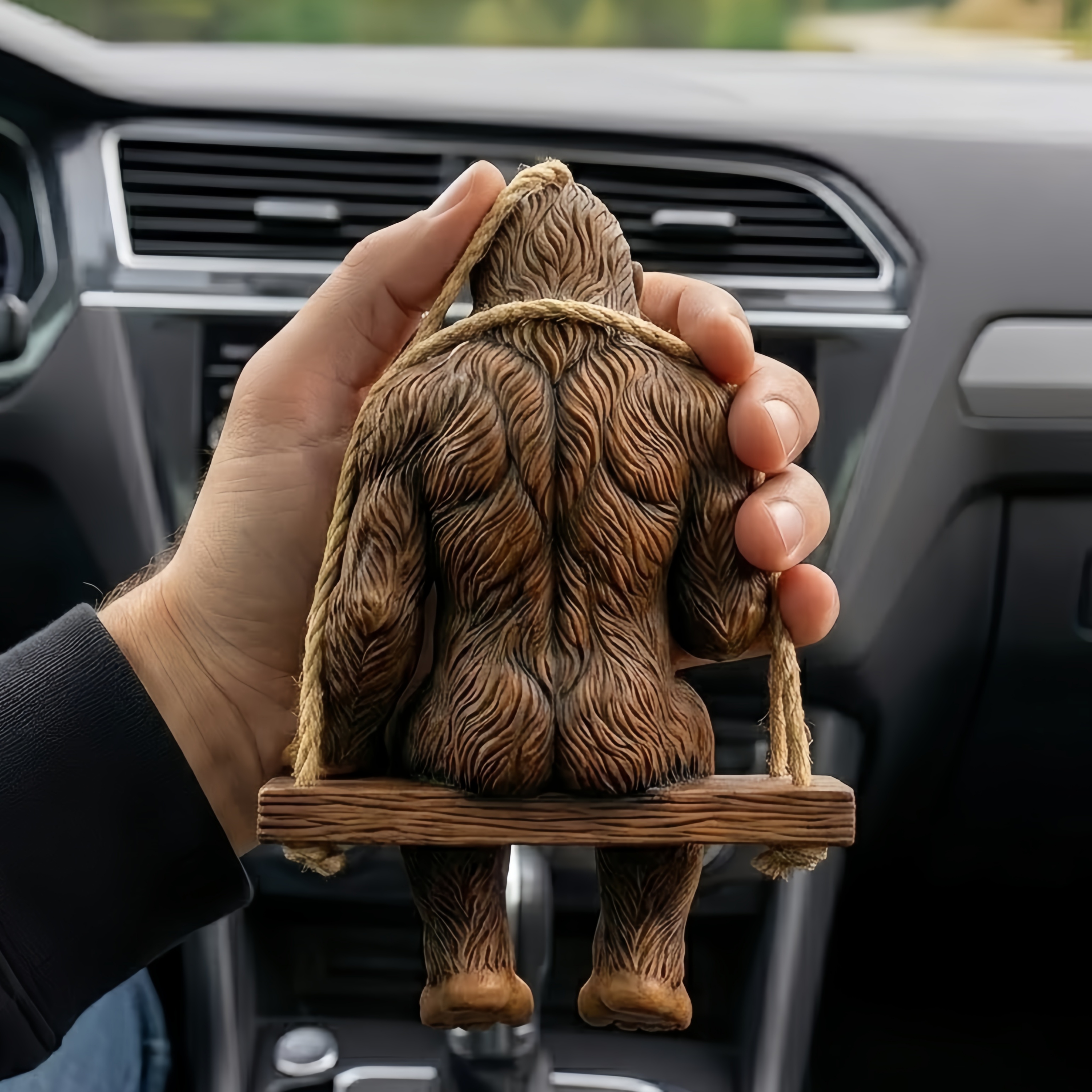 🦶 Middle Finger Bigfoot Car Swing Ornament