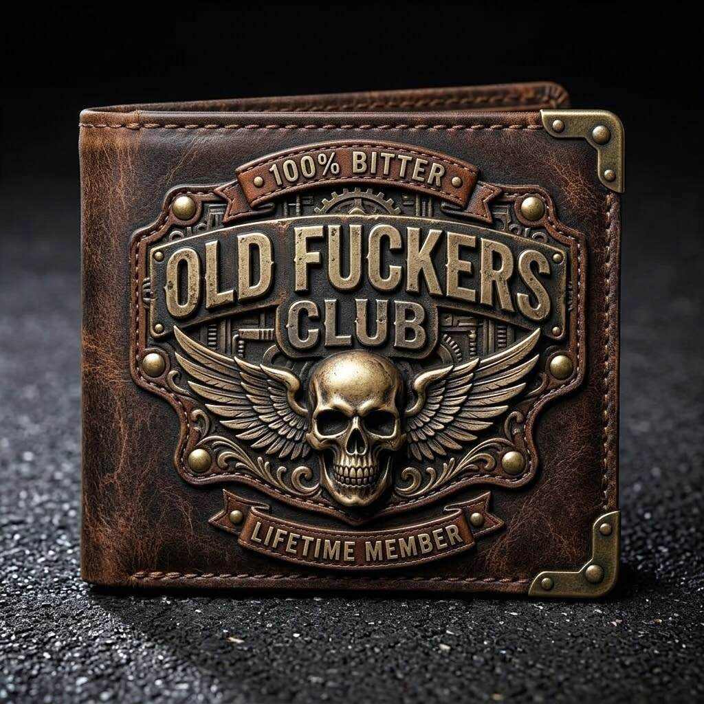 Old Fucks Club Retro Leather Wallet