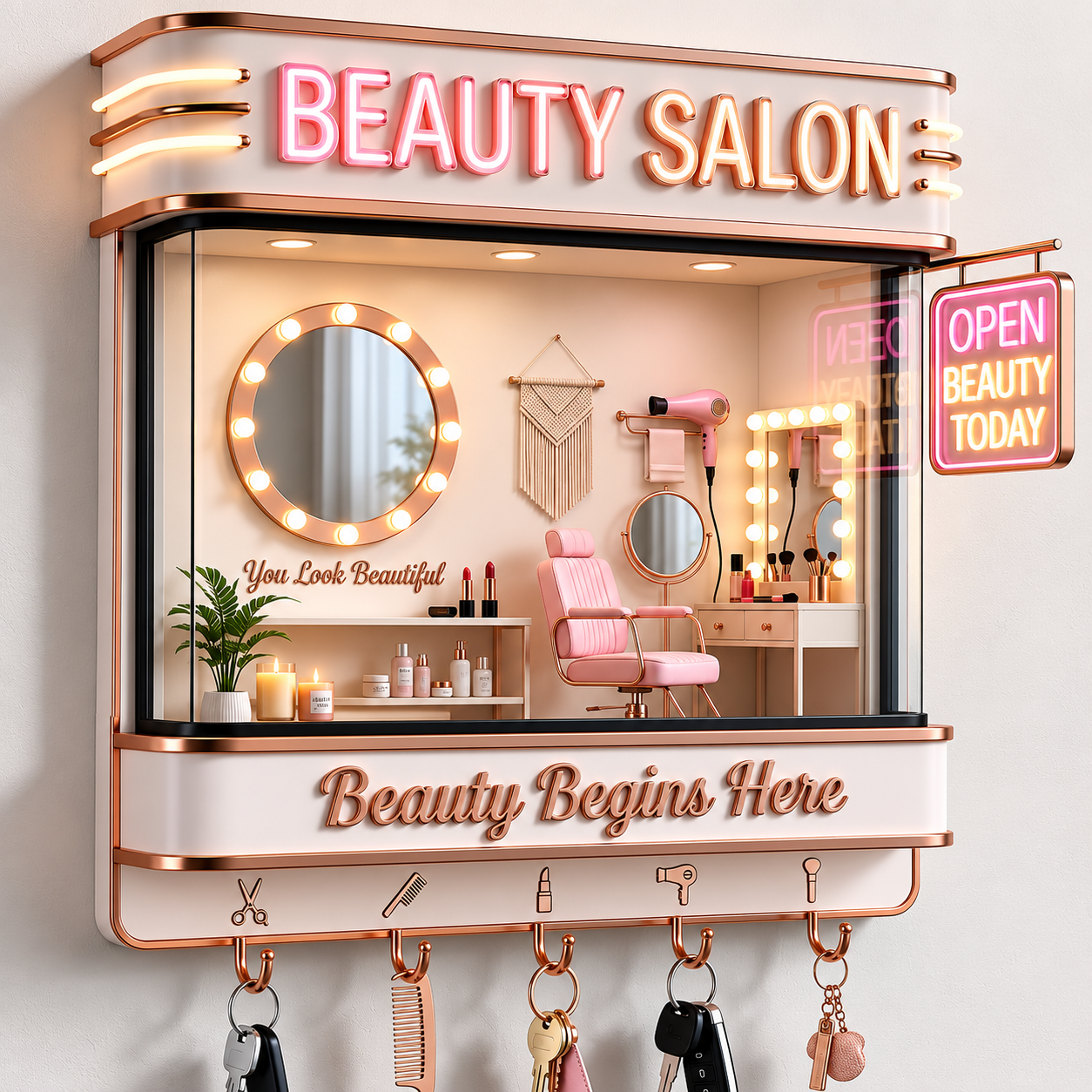 Beauty Salon-Themed Light-Up Key Holder