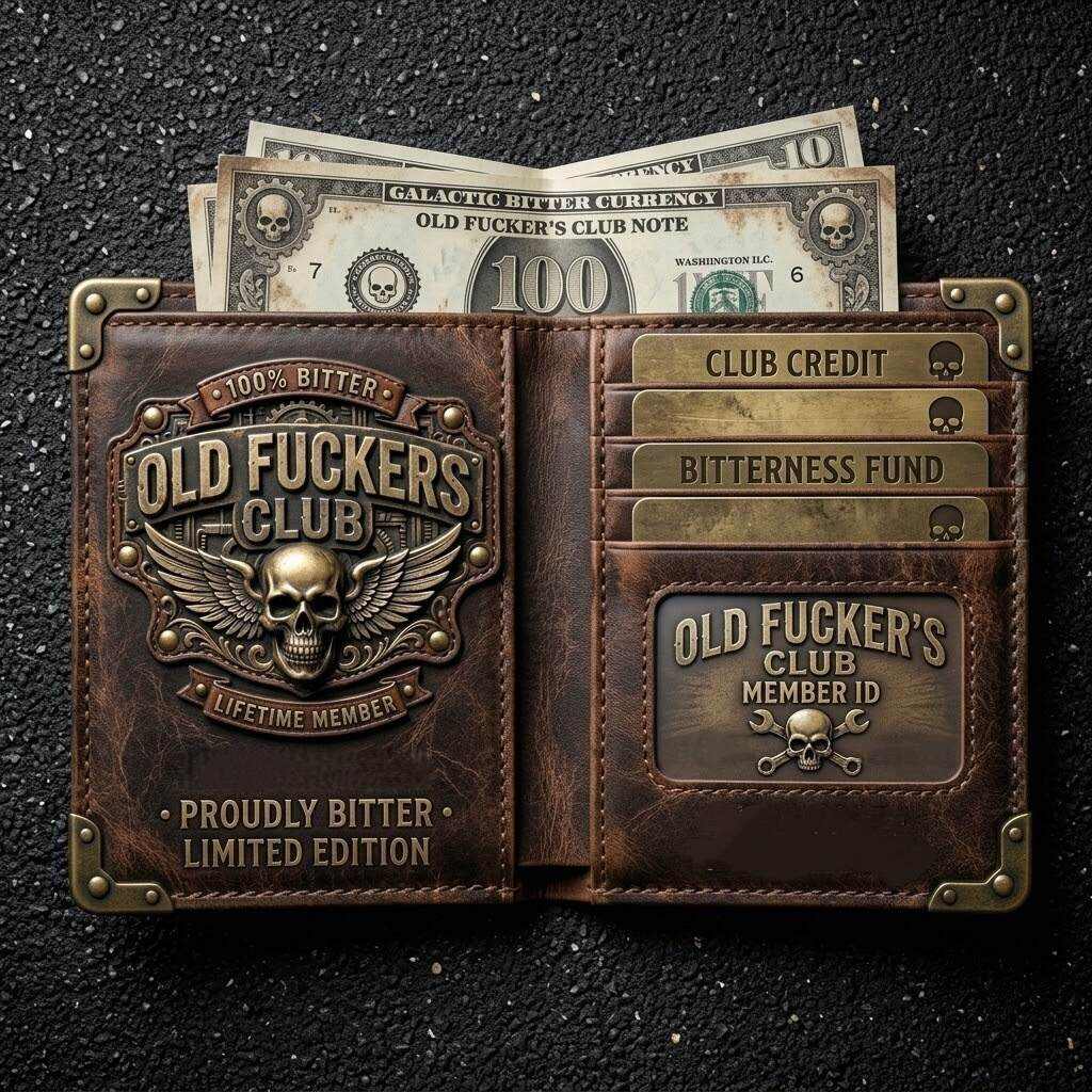 Old Fucks Club Retro Leather Wallet