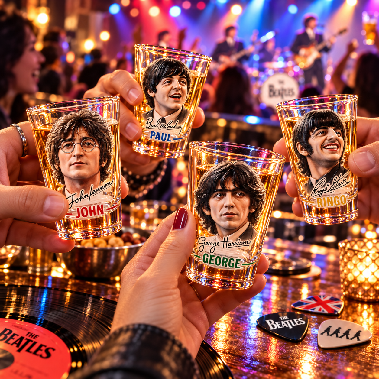 THE BEATLES 66TH ANNIVERSARY  COLLECTIBLE SHOT GLASS SET
