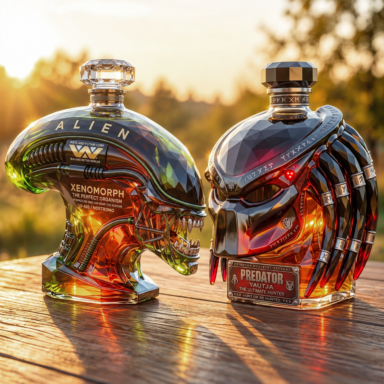⚔️ XENOMORPH × PREDATOR Whiskey Bottle Set