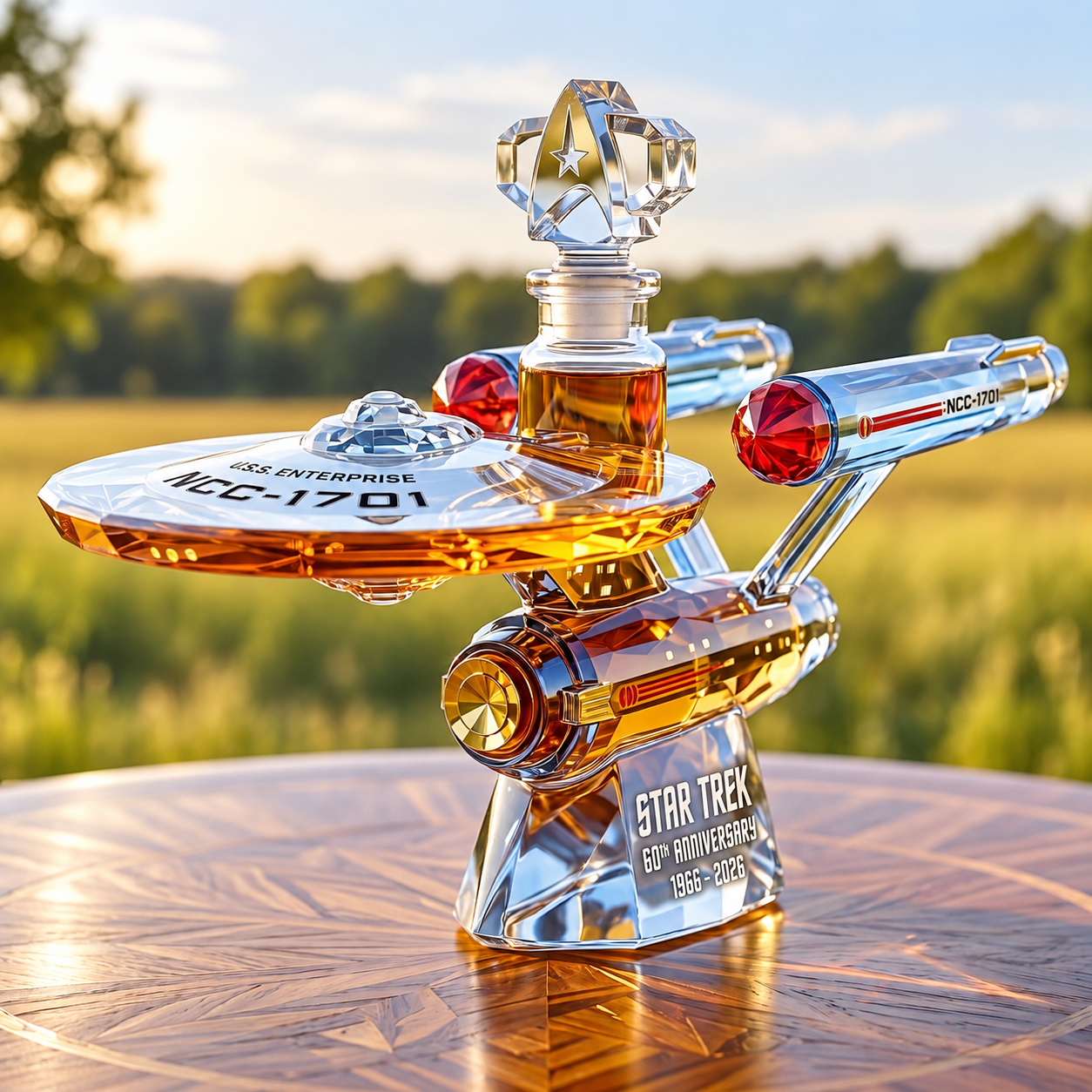 STAR TREK 60TH ANNIVERSARY U.S.S. ENTERPRISE NCC-1701 WHISKEY BOTTLE