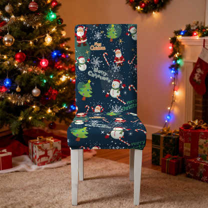 Elastic Christmas Kitchen Chair Covers