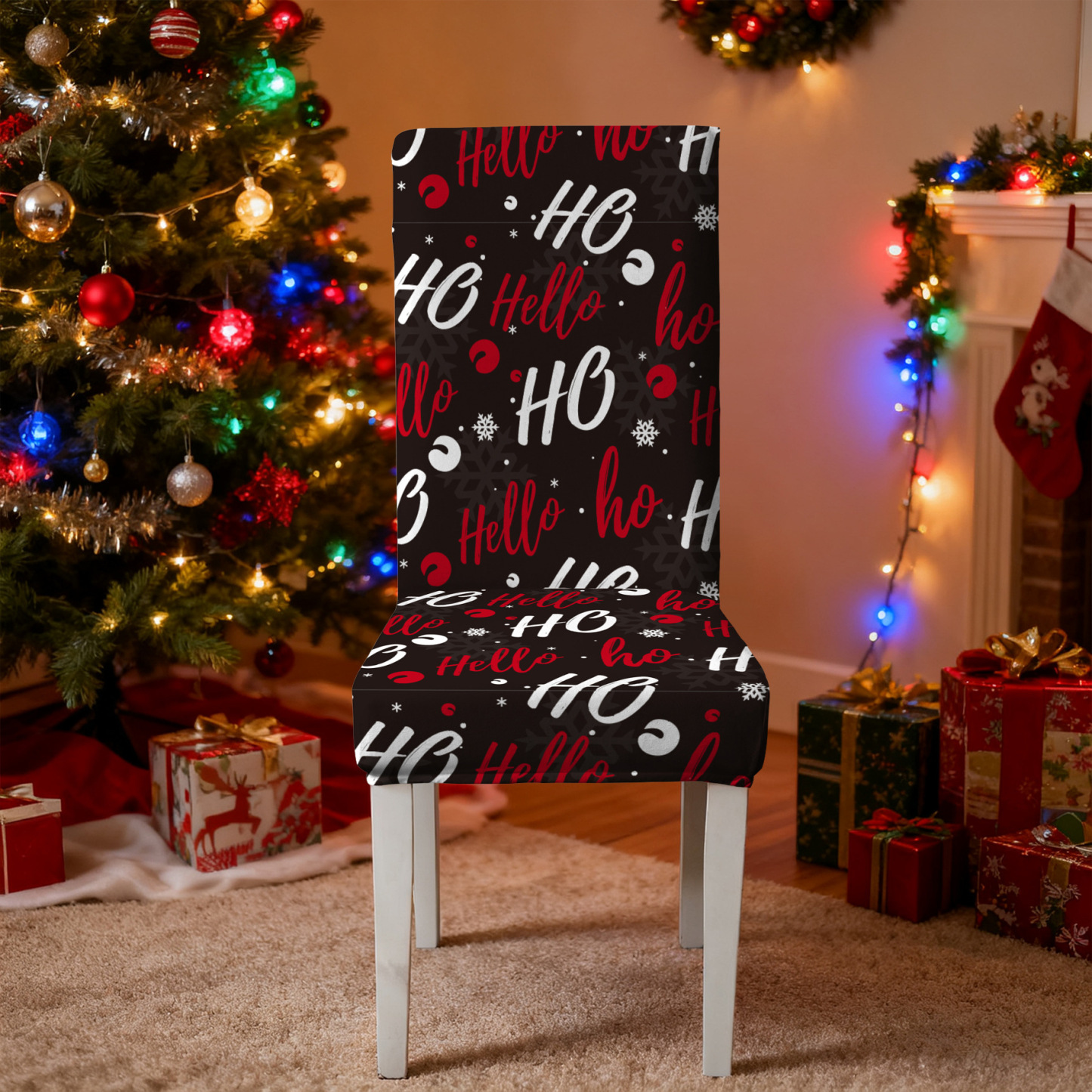 Elastic Christmas Kitchen Chair Covers