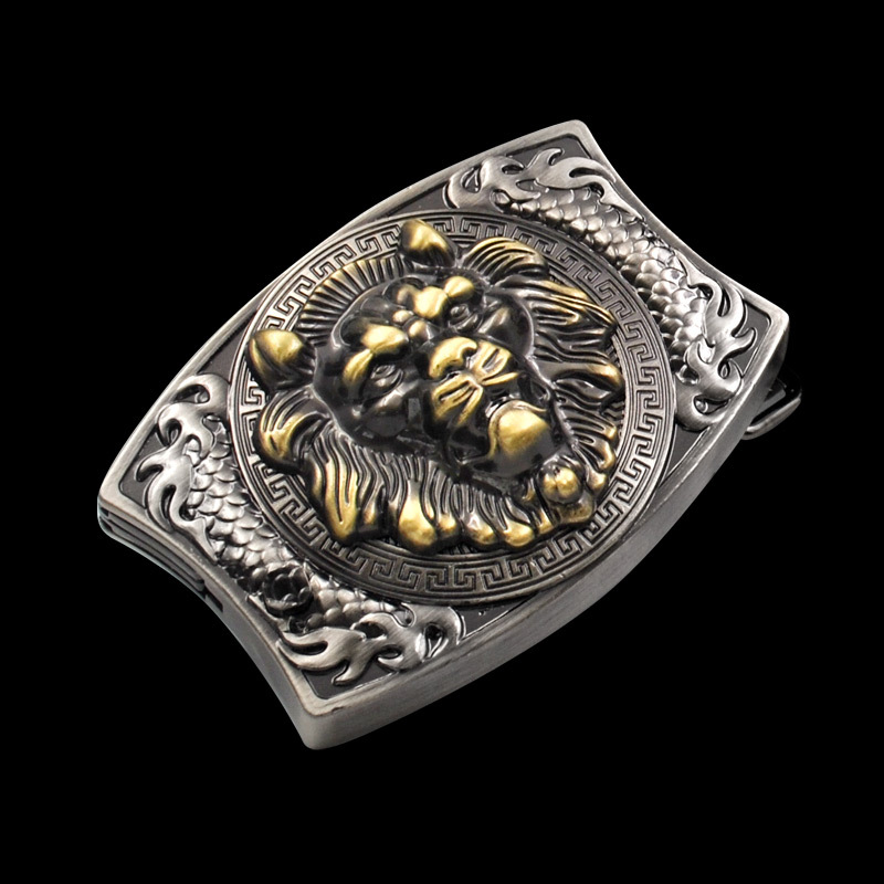 Self-defense belt buckle with a knife