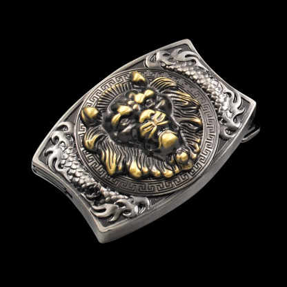 Self-defense belt buckle with a knife