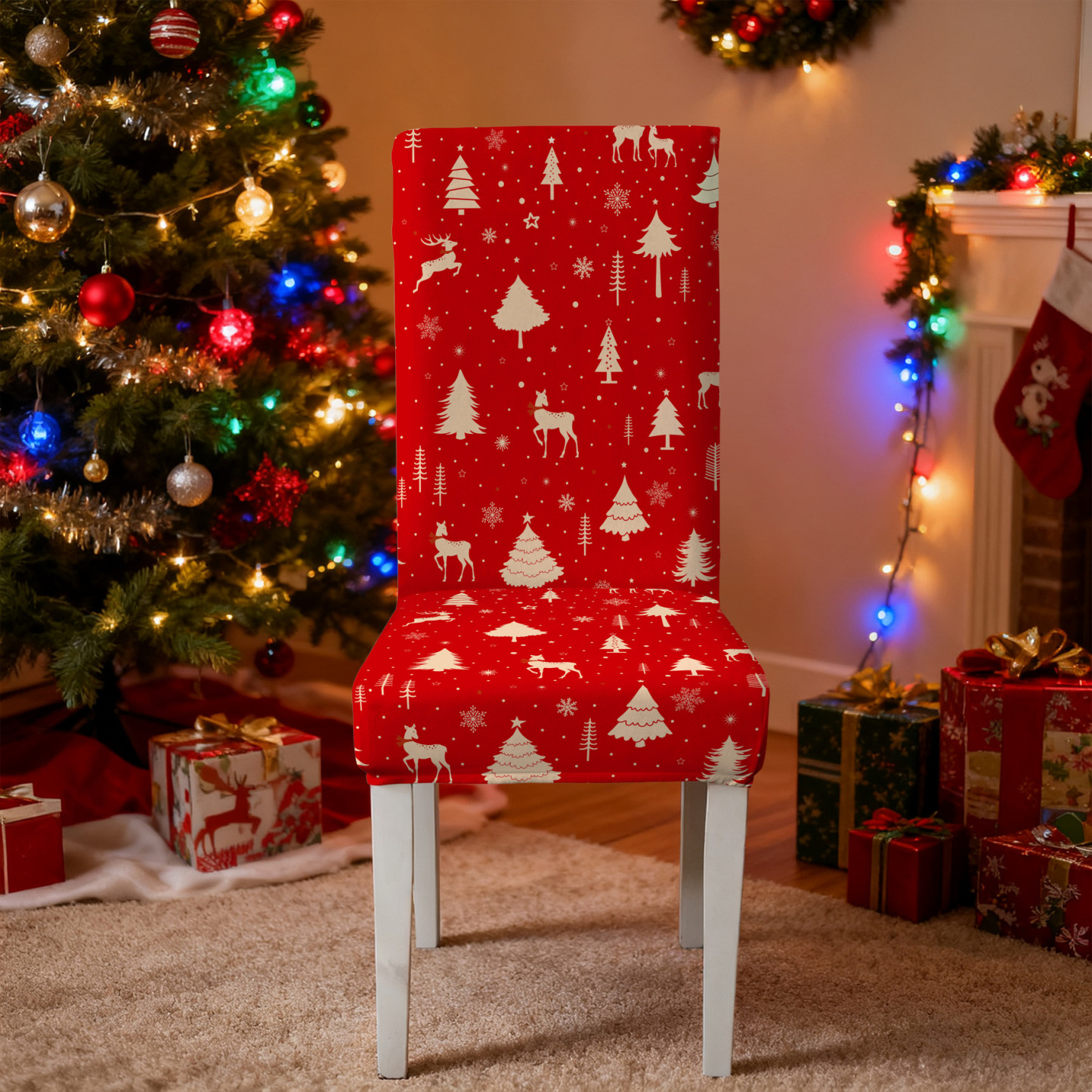Elastic Christmas Kitchen Chair Covers