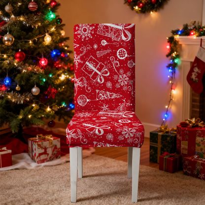 Elastic Christmas Kitchen Chair Covers