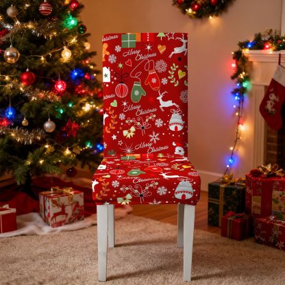 Elastic Christmas Kitchen Chair Covers