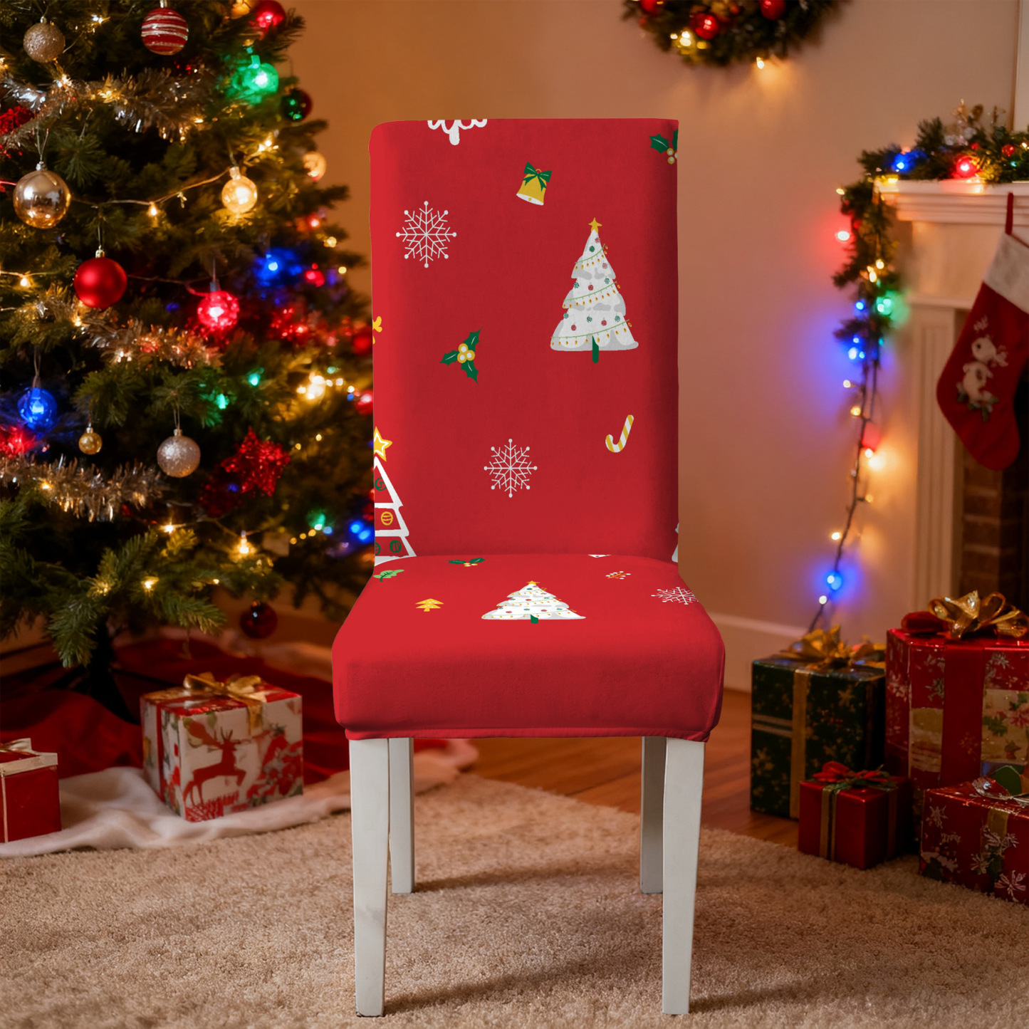 Elastic Christmas Kitchen Chair Covers