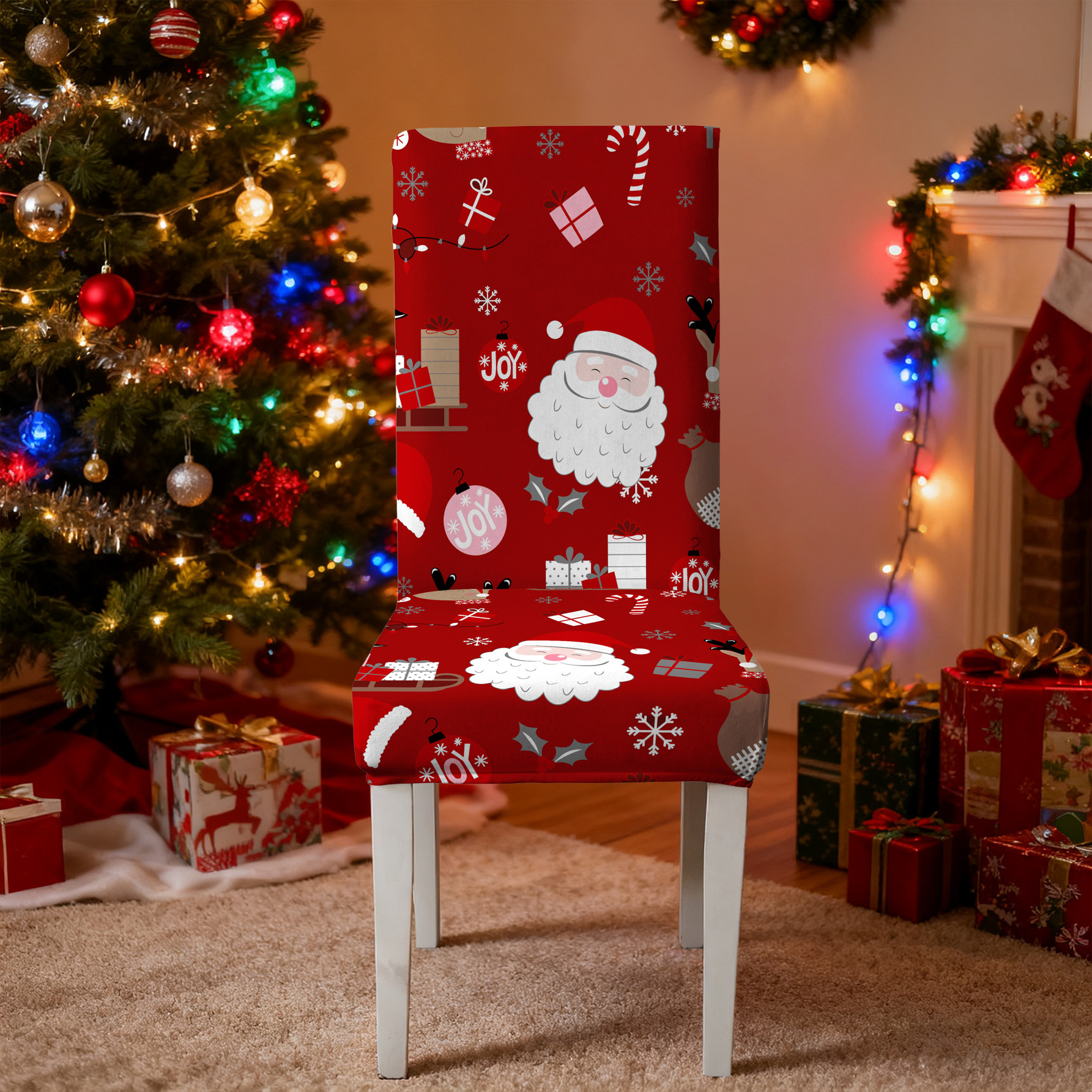 Elastic Christmas Kitchen Chair Covers