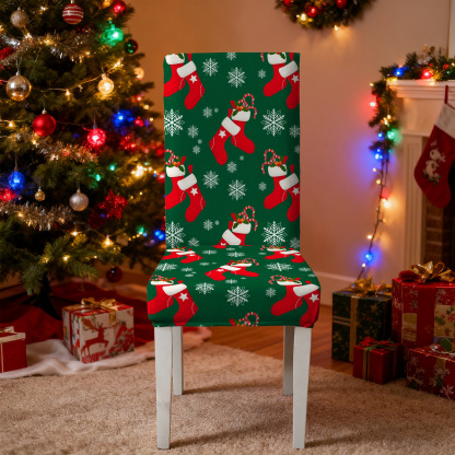 Elastic Christmas Kitchen Chair Covers