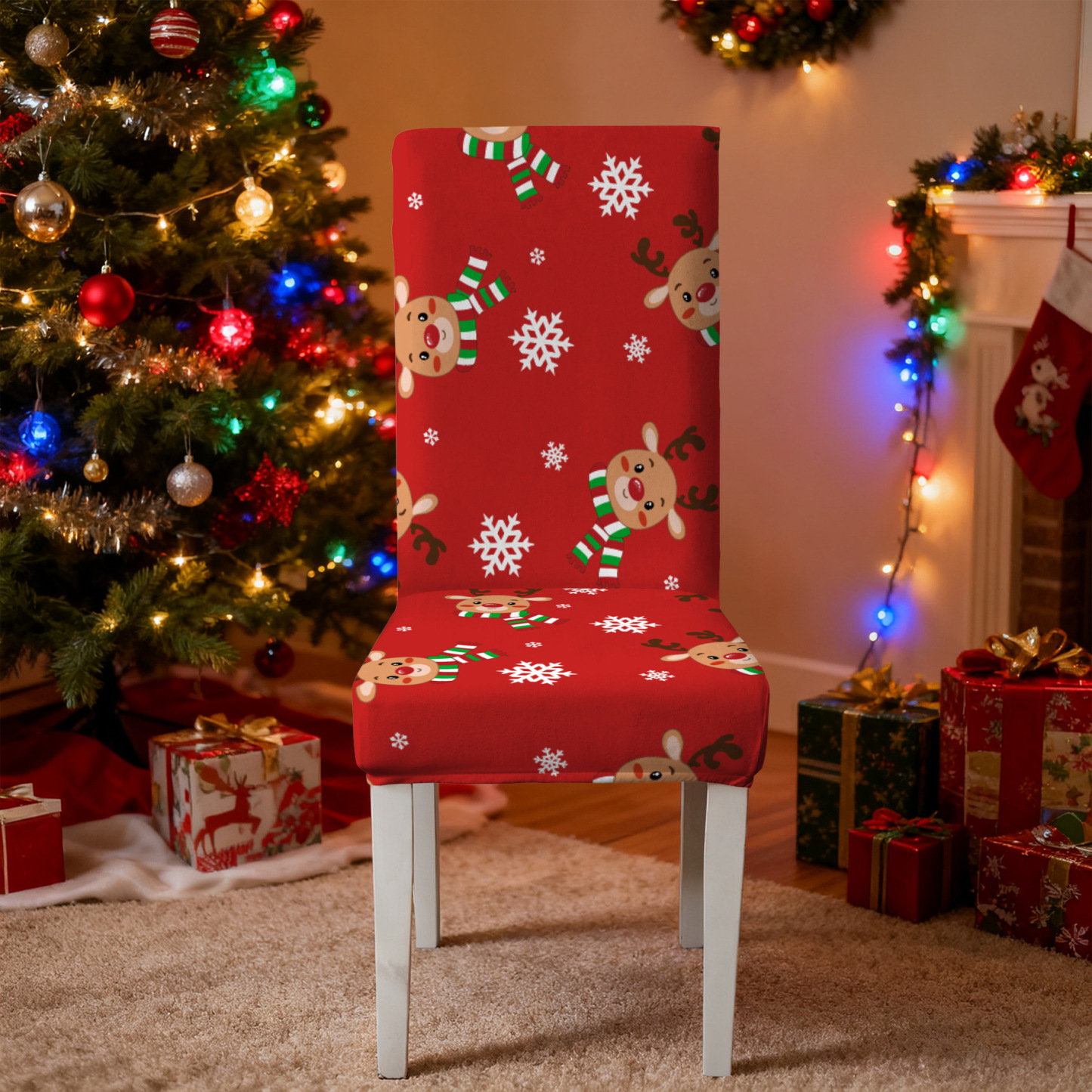 Elastic Christmas Kitchen Chair Covers