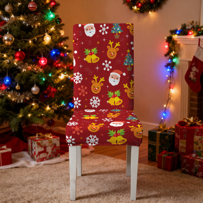Elastic Christmas Kitchen Chair Covers