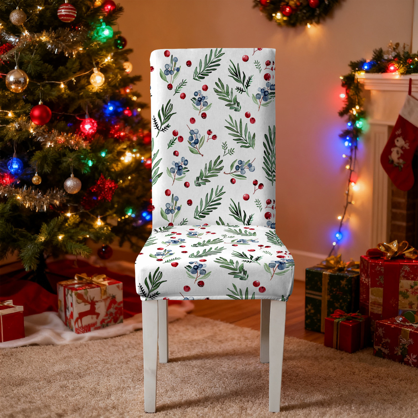 Elastic Christmas Kitchen Chair Covers