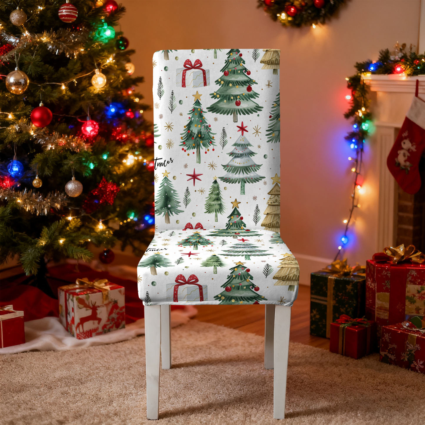 Elastic Christmas Kitchen Chair Covers