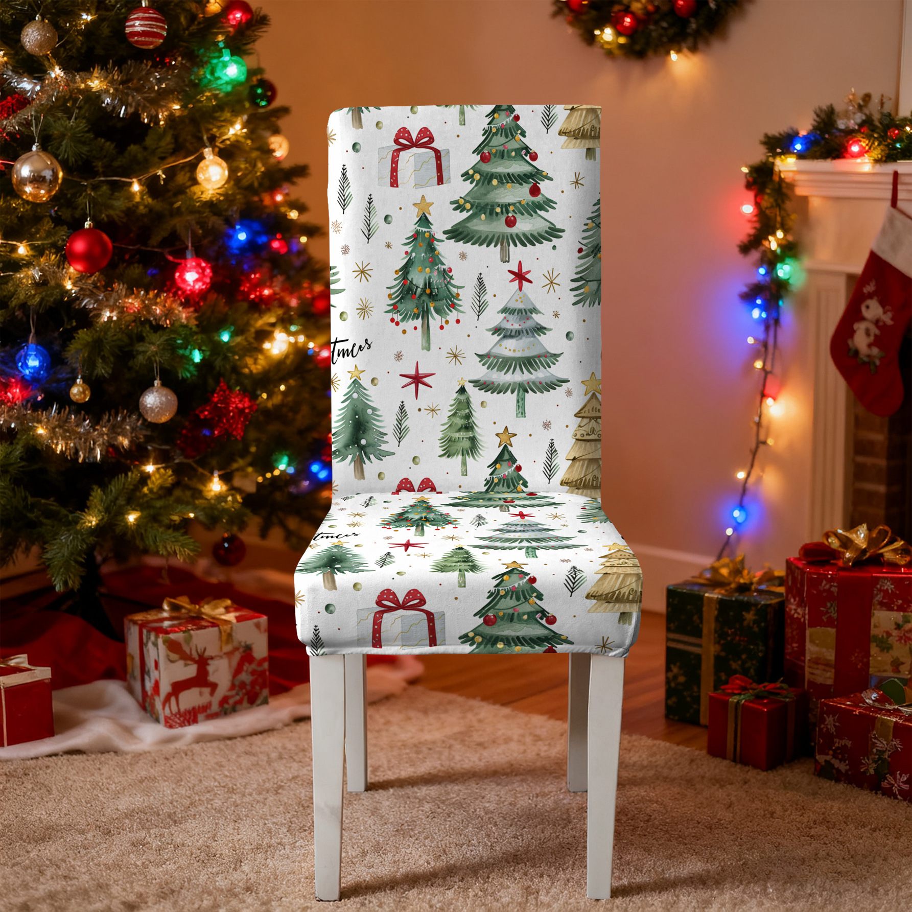 Elastic Christmas Kitchen Chair Covers